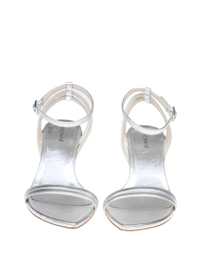 Shop Vic Matie Laminated Leather Sandal In Silver