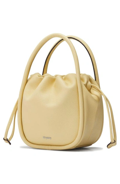 Shop Oryany Lumi Leather Bucket Bag In Butter Cream