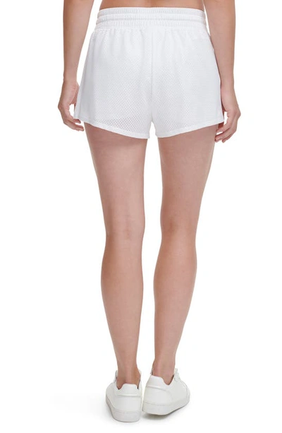 Shop Dkny Chintz Honeycomb Mesh Shorts In White