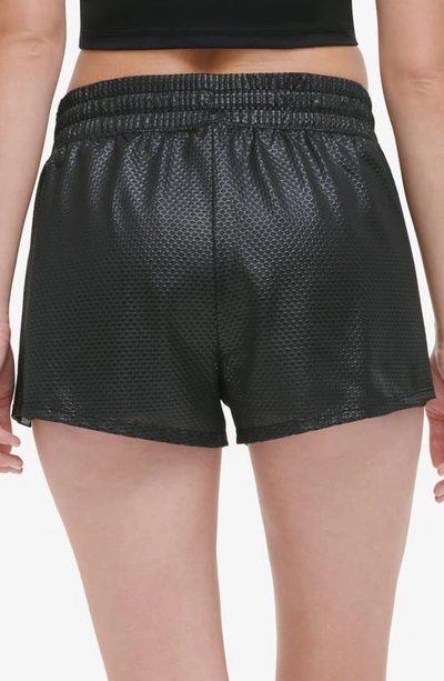Shop Dkny Chintz Honeycomb Mesh Shorts In Black