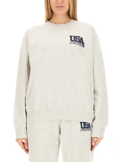 Shop Sporty And Rich Sporty & Rich Sweatshirt With Logo Unisex In Grey