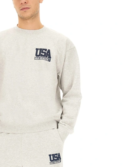 Shop Sporty And Rich Sporty & Rich Sweatshirt With Logo Unisex In Grey