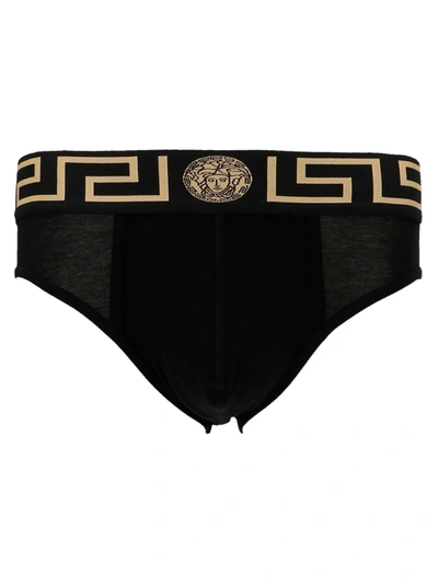 Shop Versace 2-pack Low-waisted Briefs Underwear, Body Black