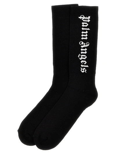 Shop Palm Angels Classic Logo Socks White/black