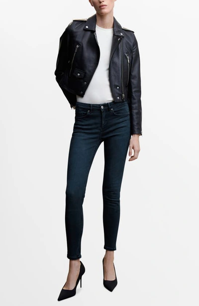 Mango Low Rise Skinny Jeans In Open Blue