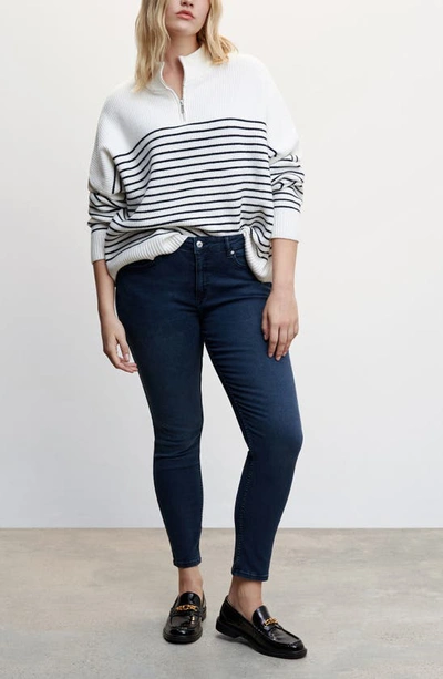 Mango Low Rise Skinny Jeans In Open Blue