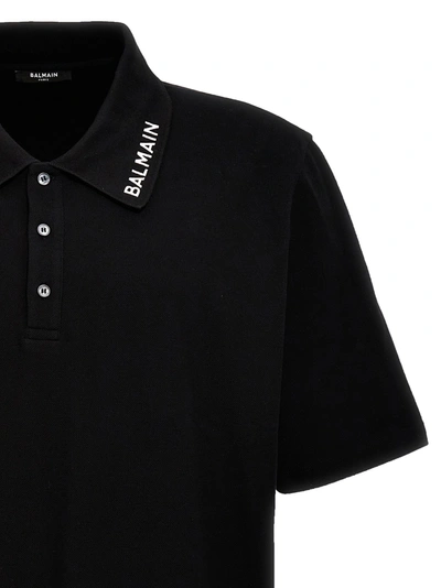 Shop Balmain Logo  Shirt Polo Black