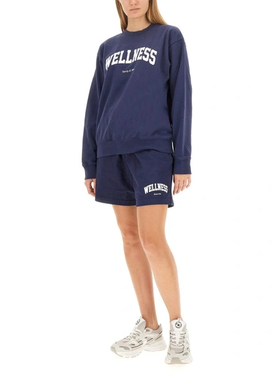 Shop Sporty And Rich Sporty & Rich Sweatshirt With Logo In Blue
