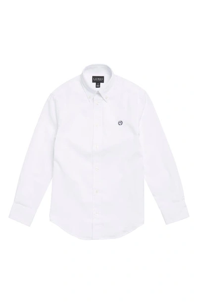 Shop Ralph Lauren Kids' Oxford Dress Shirt In White