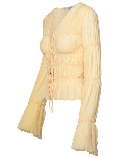 Shop Blumarine Ivory Viscose Shirt Woman In Cream