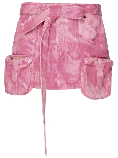 Shop Blumarine Woman  Pink Cotton Mini Skirt