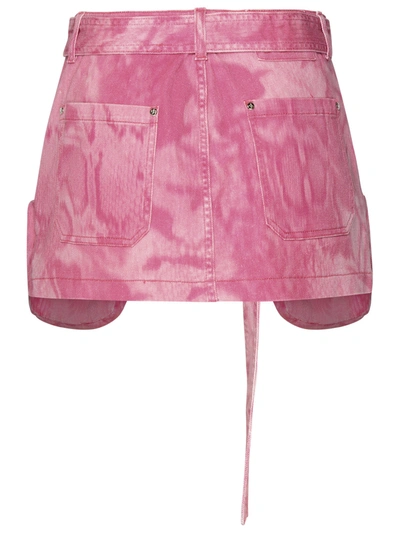 Shop Blumarine Woman  Pink Cotton Mini Skirt