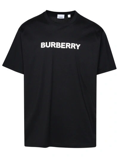 Shop Burberry Man  Black Cotton T-shirt