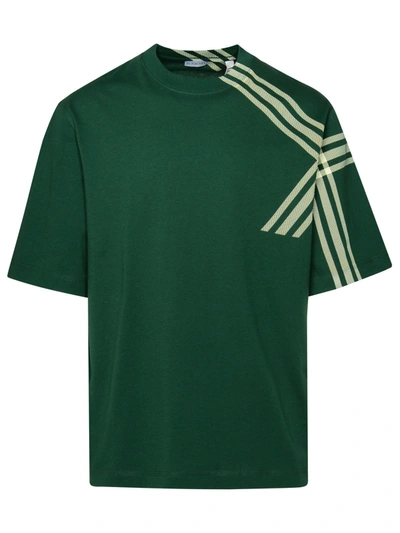 Shop Burberry Man  Green Cotton T-shirt