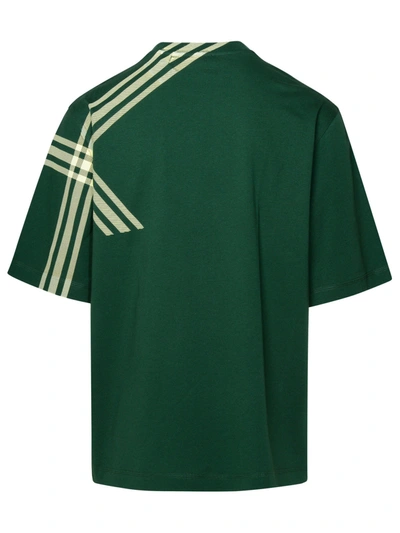 Shop Burberry Man  Green Cotton T-shirt