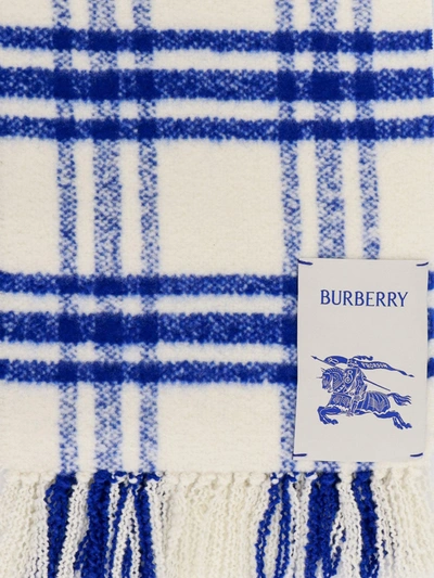 Shop Burberry Man Scarf Man Blue Scarves