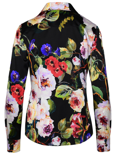 Shop Dolce & Gabbana Multicolor Silk Blend Shirt Woman In Black