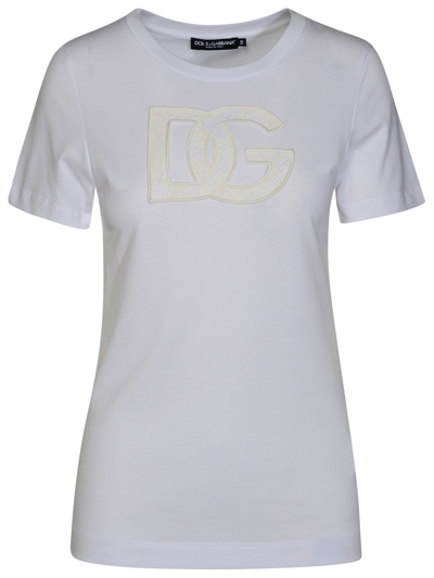 Shop Dolce & Gabbana White Cotton T-shirt Woman