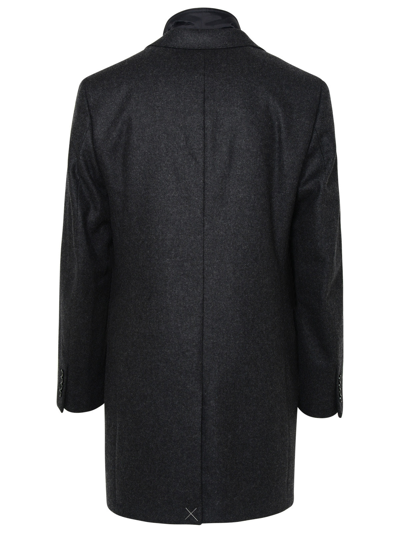Shop Fay Man  Grey Polyamide Coat In Gray