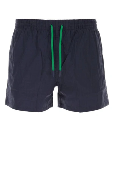 Shop Fendi Man Dark Blue Stretch Nylon Swimming Shorts