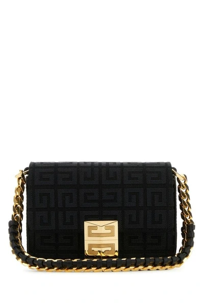 Shop Givenchy Woman Embroidered Canvas 4g Handbag In Black