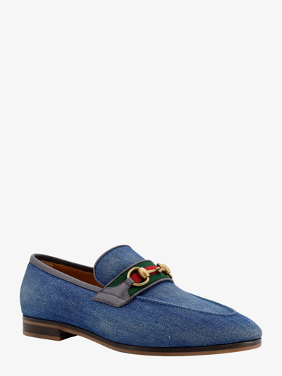 Shop Gucci Man Loafer Man Blue Loafers