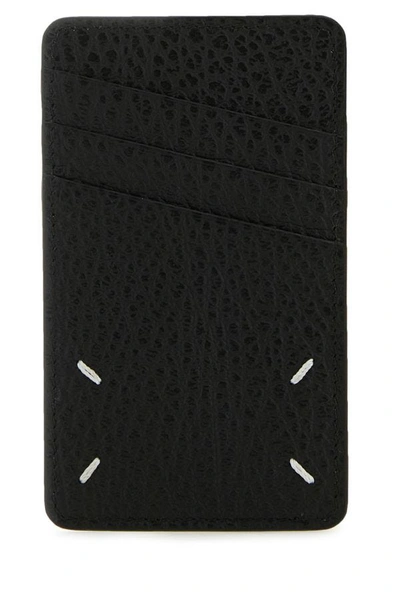 Shop Maison Margiela Man Black Leather Card Holder