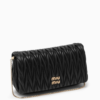 Shop Miu Miu Black Matelasse Small Leather Bag Women