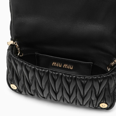 Shop Miu Miu Black Matelasse Small Leather Bag Women