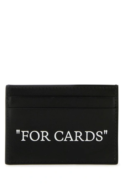 Shop Off-white Off White Man Black Leather Card Holder