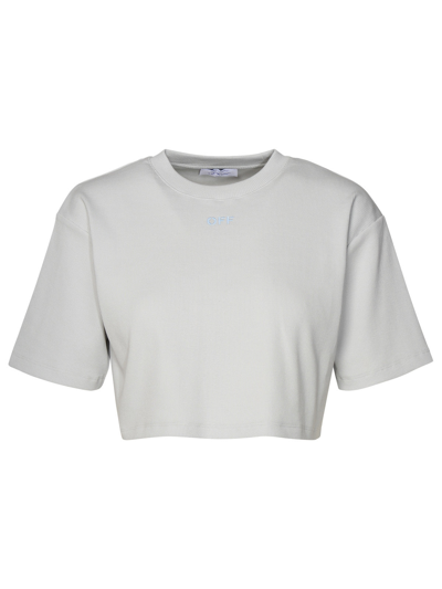 Shop Off-white Woman  Gray Cotton T-shirt