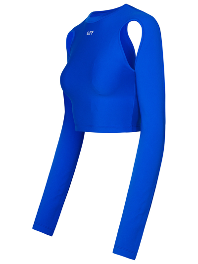 Shop Off-white Woman  Blue Polyamide Blend Sweater