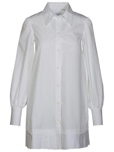 Shop Off-white Woman  White Cotton Dress