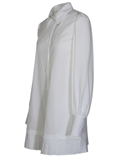 Shop Off-white Woman  White Cotton Dress