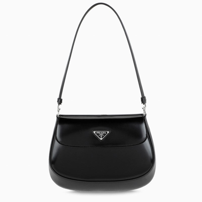 Shop Prada Black Cleo Small Bag With Flap Women In Brown
