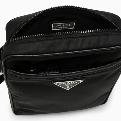 Shop Prada Black Re-nylon Cross-body Bag Men In Brown