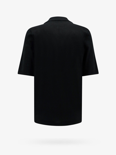 Shop Saint Laurent Man Cassandre Man Black Polo Shirts