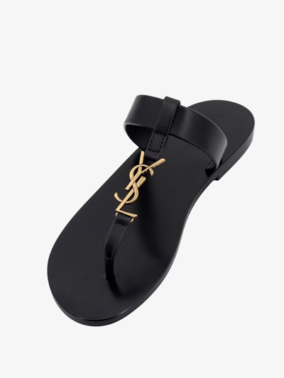 Shop Saint Laurent Man Cassandre Man Black Sandals