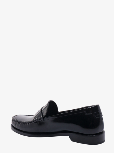 Shop Saint Laurent Man Monogram Man Black Loafers