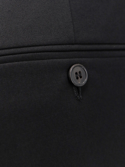 Saint Laurent Sustainable Virgin Wool Trouser With Frontal Pinces In Black