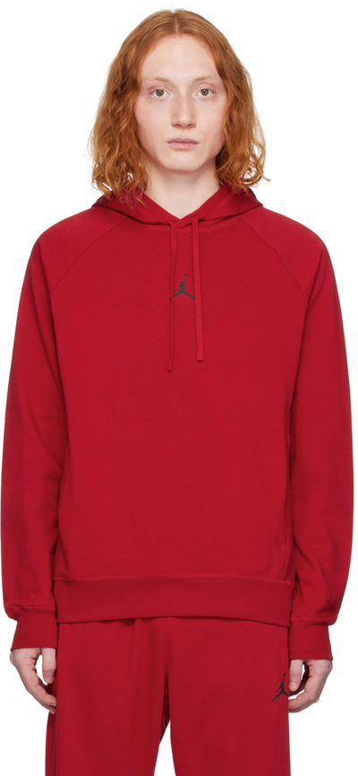 Shop Nike Red Dri-fit Sport Crossover Hoodie In Gym Red/black