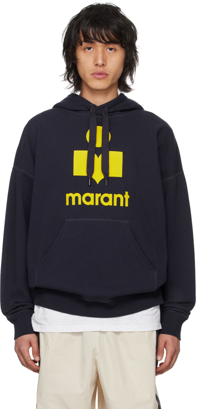 Shop Isabel Marant Navy Miley Hoodie In Nvyw Navy/yellow