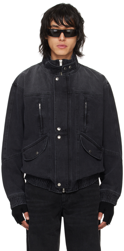 Shop Isabel Marant Black Jakito Denim Jacket In 02fk Faded Black