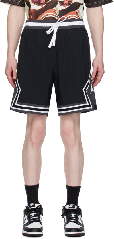 Shop Nike Black Dri-fit Sport Diamond Shorts In Black/white/dark Sha