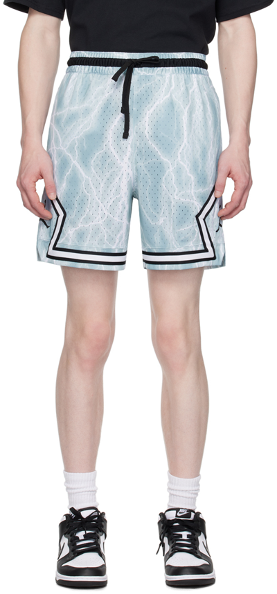 Shop Nike Blue & White Sport Diamond Shorts In Blue Grey/white/blac