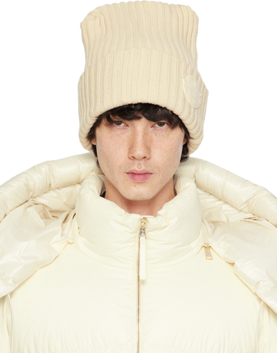 Shop Moncler Genius Moncler X Roc Nation Off-white Beanie