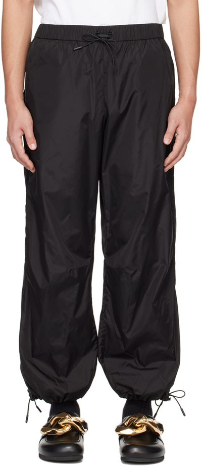Simone Rocha Wide Leg Puddle Track Pants In Black