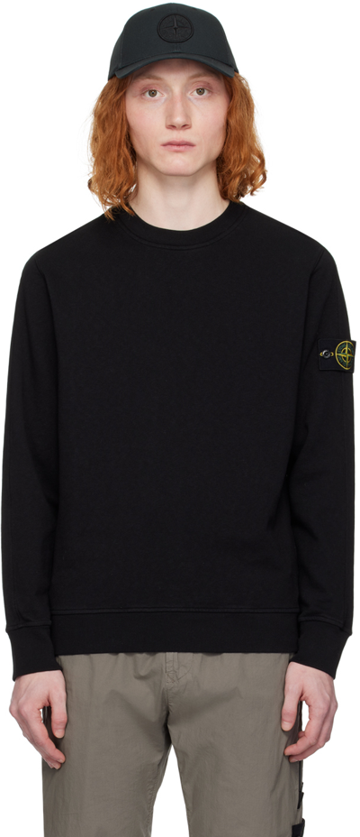 Shop Stone Island Black Patch Sweatshirt In V0029 Black
