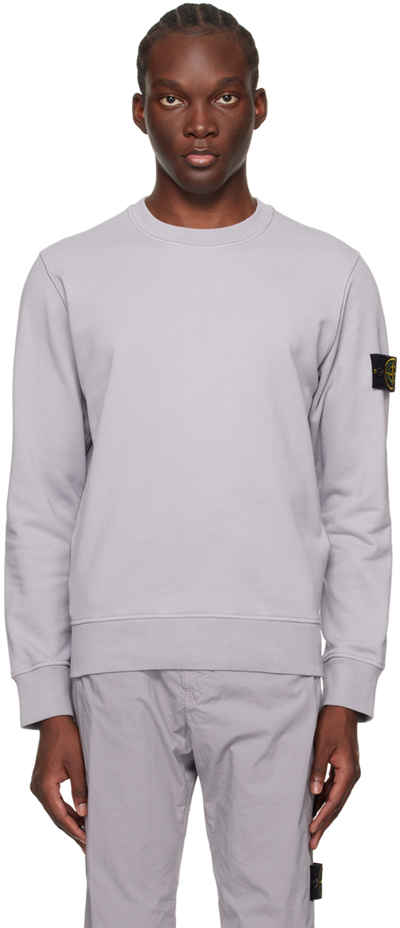 Shop Stone Island Gray Patch Sweatshirt In V0064 Dust
