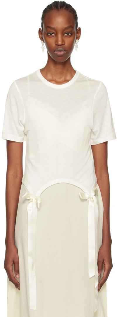 Shop Simone Rocha White Easy T-shirt In Ivory